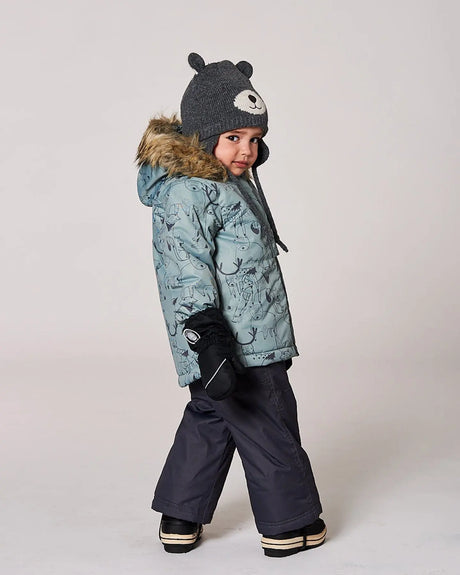 Two-Piece Baby Play Snowsuit With Printed Jacket Sage Green | Deux par Deux | Jenni Kidz
