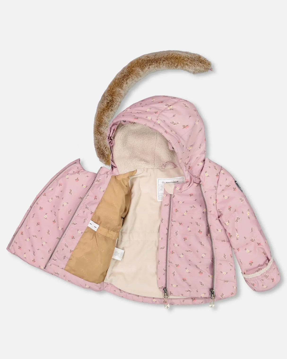 Two Piece Baby Snowsuit Rose Printed Mini Flowers | Deux par Deux | Jenni Kidz