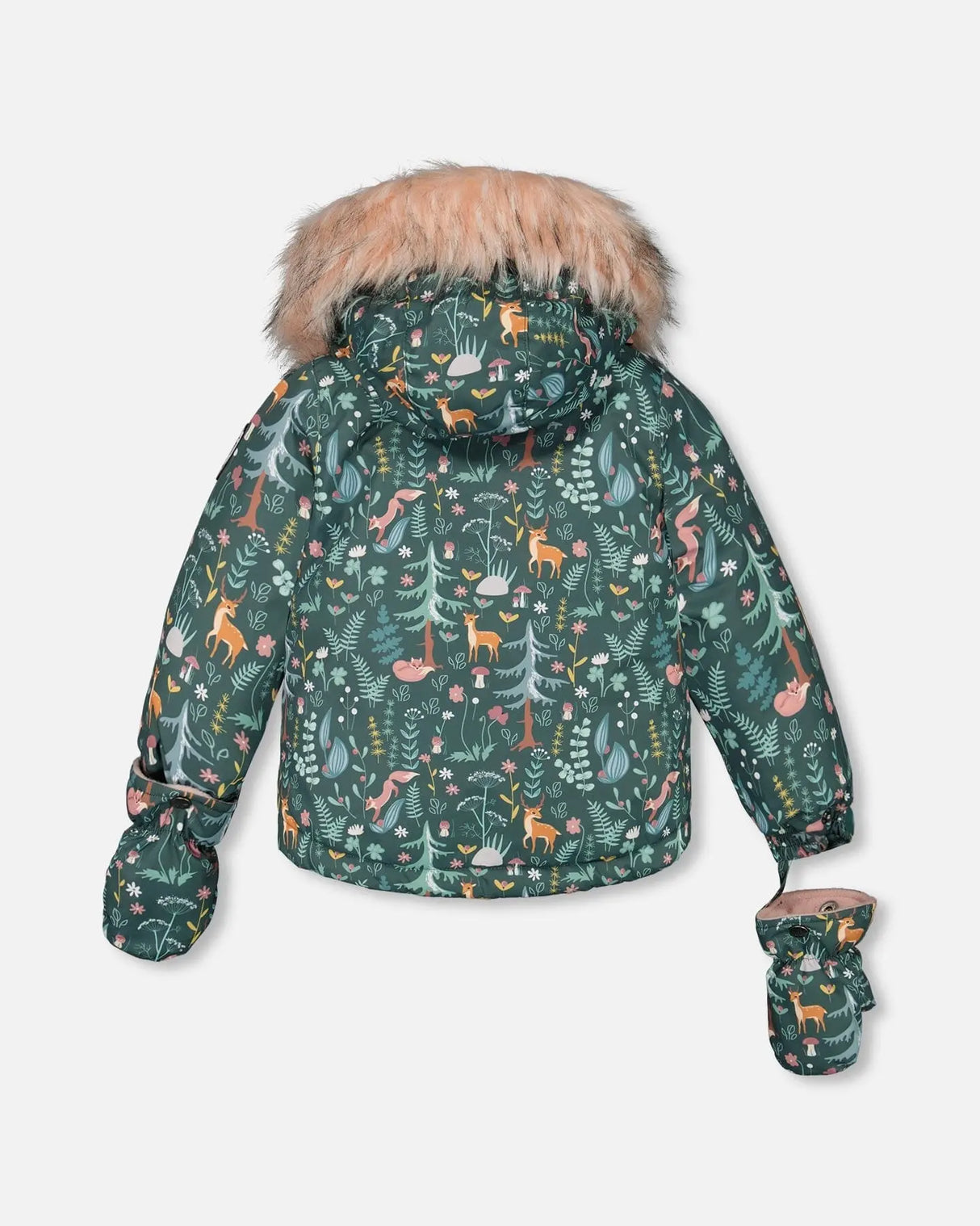 Two Piece Baby Snowsuit Silver Pink Printed Woodland Animals | Deux par Deux | Jenni Kidz