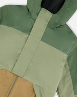 Two-Piece Mid-Season Outerwear Set Pale Green, Sage, Tan, And Gray | Deux par Deux | Jenni Kidz