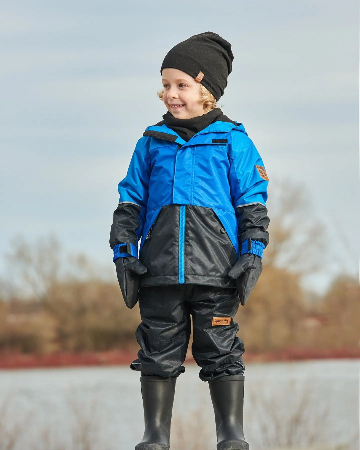 Two-Piece Mid-Season Outerwear Set Royal Blue And Black | Deux par Deux | Jenni Kidz