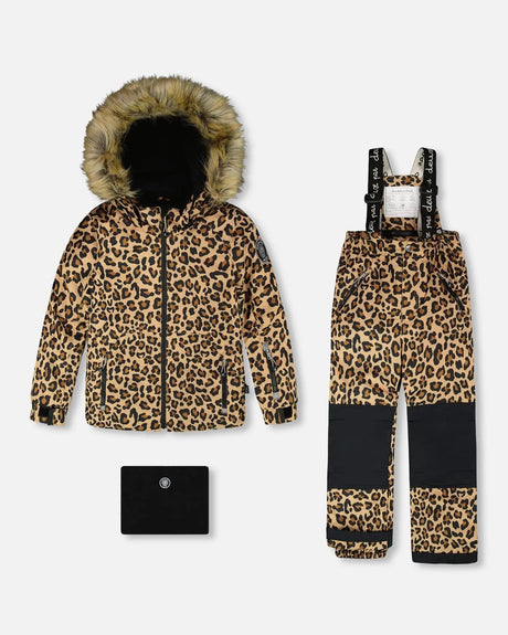 Two-Piece Play Snowsuit Beige Leopard | Deux par Deux | Jenni Kidz