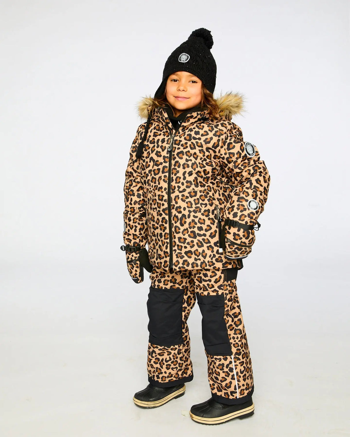 Two-Piece Play Snowsuit Beige Leopard | Deux par Deux | Jenni Kidz
