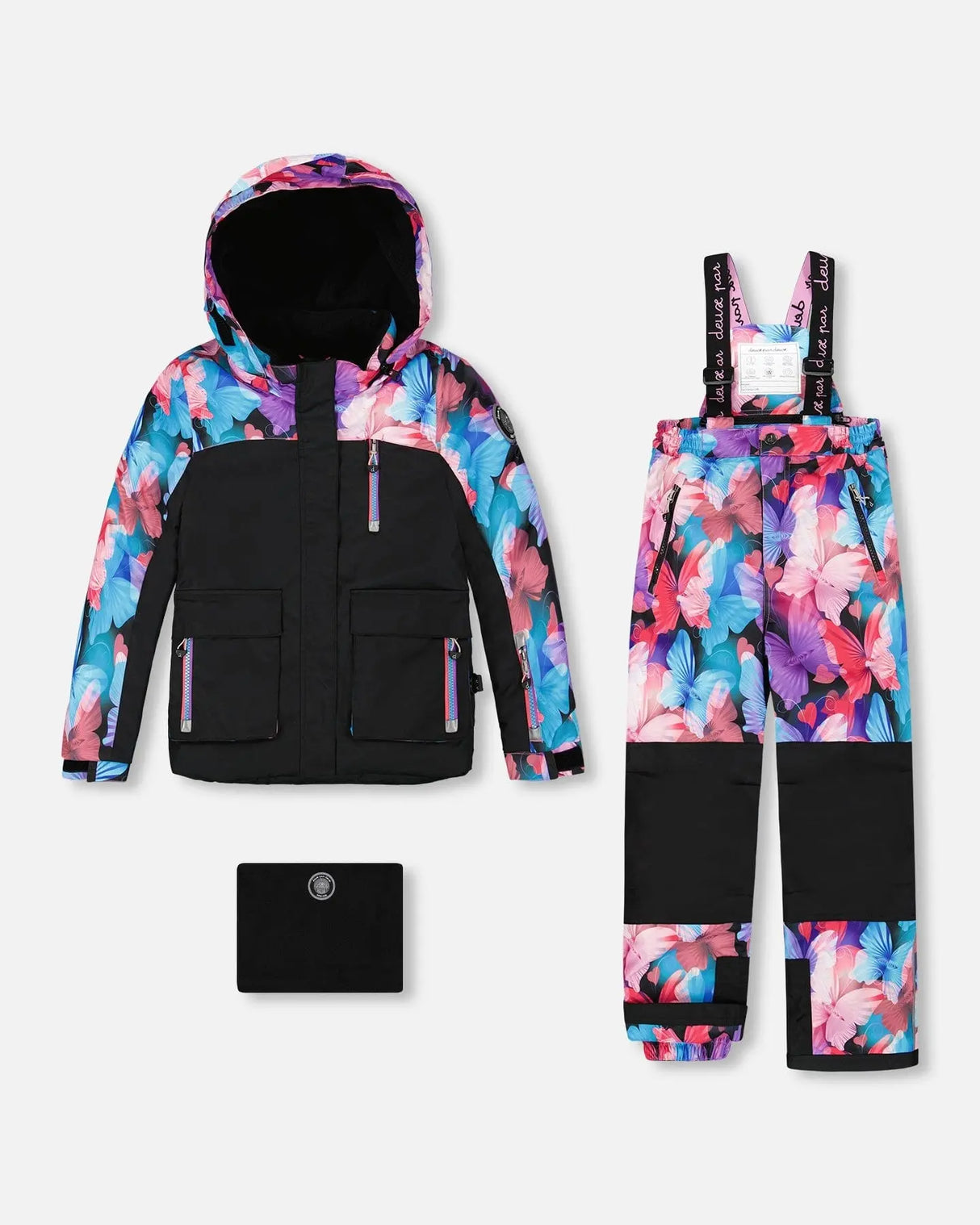 Two-Piece Play Snowsuit Black Butterfly Print | Deux par Deux | Jenni Kidz