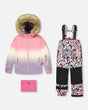 Two-Piece Play Snowsuit Black Retro Flower Print | Deux par Deux | Jenni Kidz