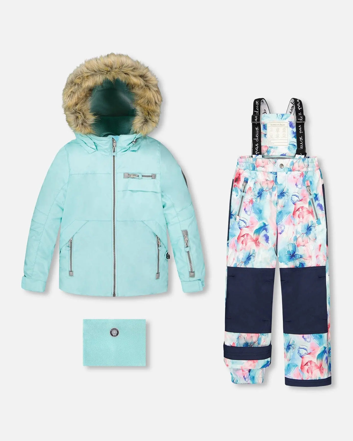 Two-Piece Play Snowsuit Blue Flower Print | Deux par Deux | Jenni Kidz