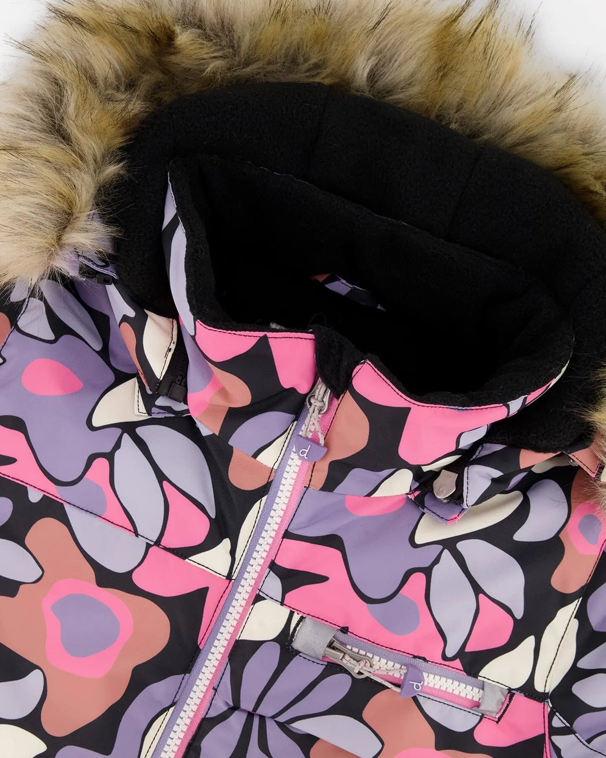 Two-Piece Play Snowsuit With Allover Print Jacket And Solid Pant Black | Deux par Deux | Jenni Kidz