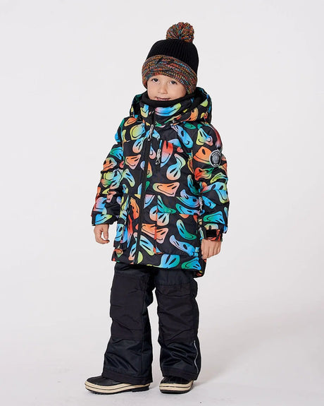 Two-Piece Play Snowsuit With Allover Print Jacket Smiley Face | Deux par Deux | Jenni Kidz