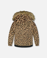 Two-Piece Play Snowsuit With Animal Print Jacket Black | Deux par Deux | Jenni Kidz