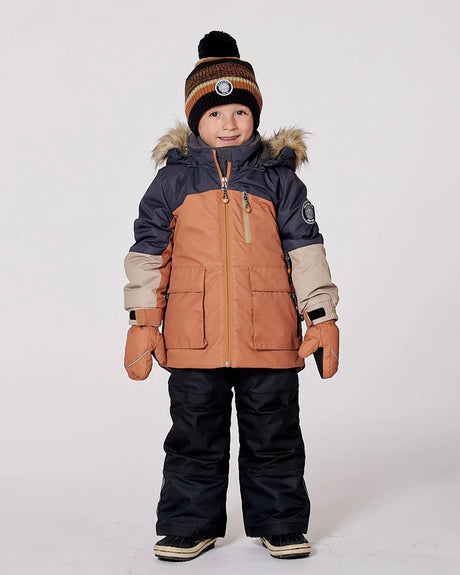 Two-Piece Play Snowsuit With Colorblocked Jacket Black | Deux par Deux | Jenni Kidz