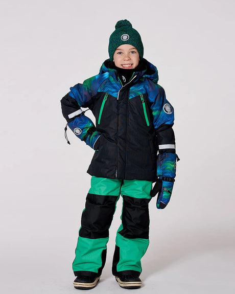 Two-Piece Play Snowsuit With Colorblocked Jacket Green | Deux par Deux | Jenni Kidz