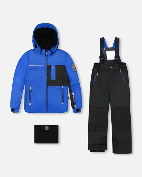 Two-Piece Play Snowsuit With Contrast Jacket Black | Deux par Deux | Jenni Kidz