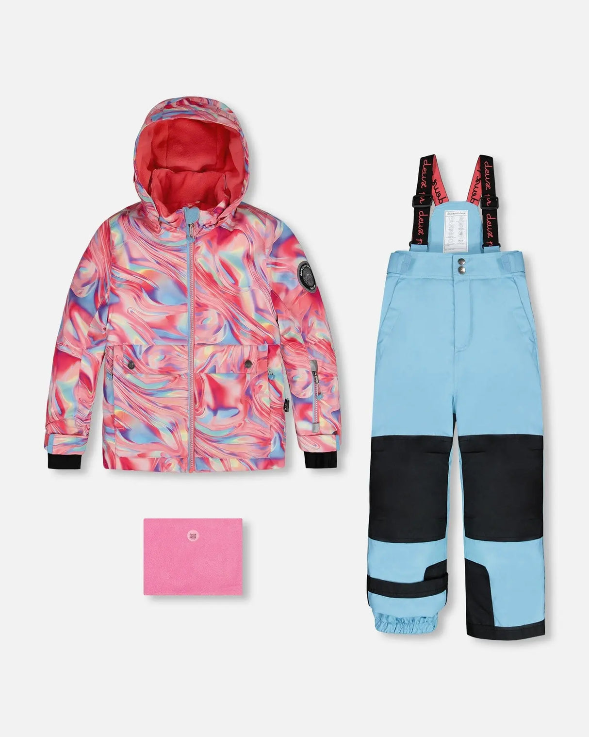 Two Piece Snowsuit Air Blue Printed Marble | Deux par Deux | Jenni Kidz