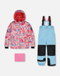 Two Piece Snowsuit Air Blue Printed Marble | Deux par Deux | Jenni Kidz