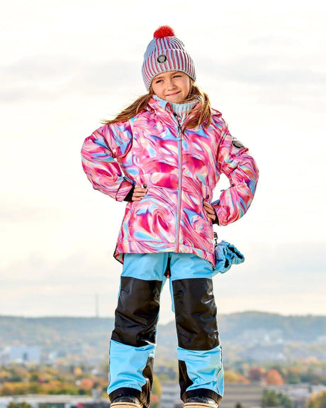 Two Piece Snowsuit Air Blue Printed Marble | Deux par Deux | Jenni Kidz