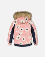 Two Piece Snowsuit Allover Print Pink Printed Off White Flowers | Deux par Deux | Jenni Kidz