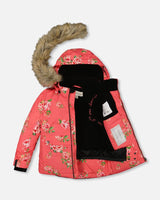 Two Piece Snowsuit Black Printed Coral Flowers | Deux par Deux | Jenni Kidz