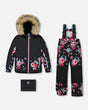 Two Piece Snowsuit Black Printed Roses | Deux par Deux | Jenni Kidz