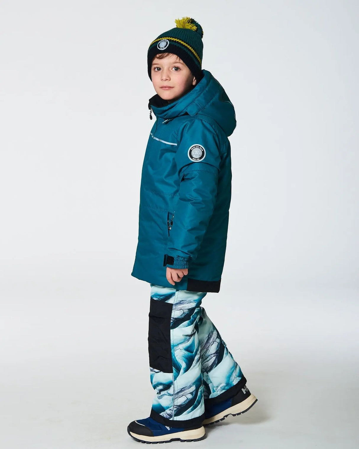 Two Piece Snowsuit Forest Green Printed Glaciers | Deux par Deux | Jenni Kidz