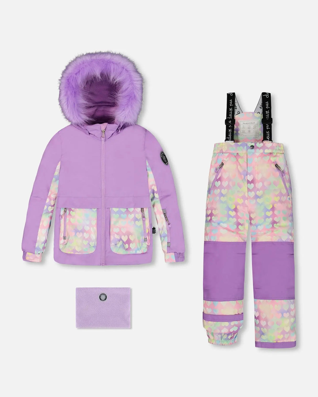 Two Piece Snowsuit Lilac Printed Hearts | Deux par Deux | Jenni Kidz