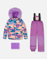 Two Piece Snowsuit Mauve Printed Landscape | Deux par Deux | Jenni Kidz