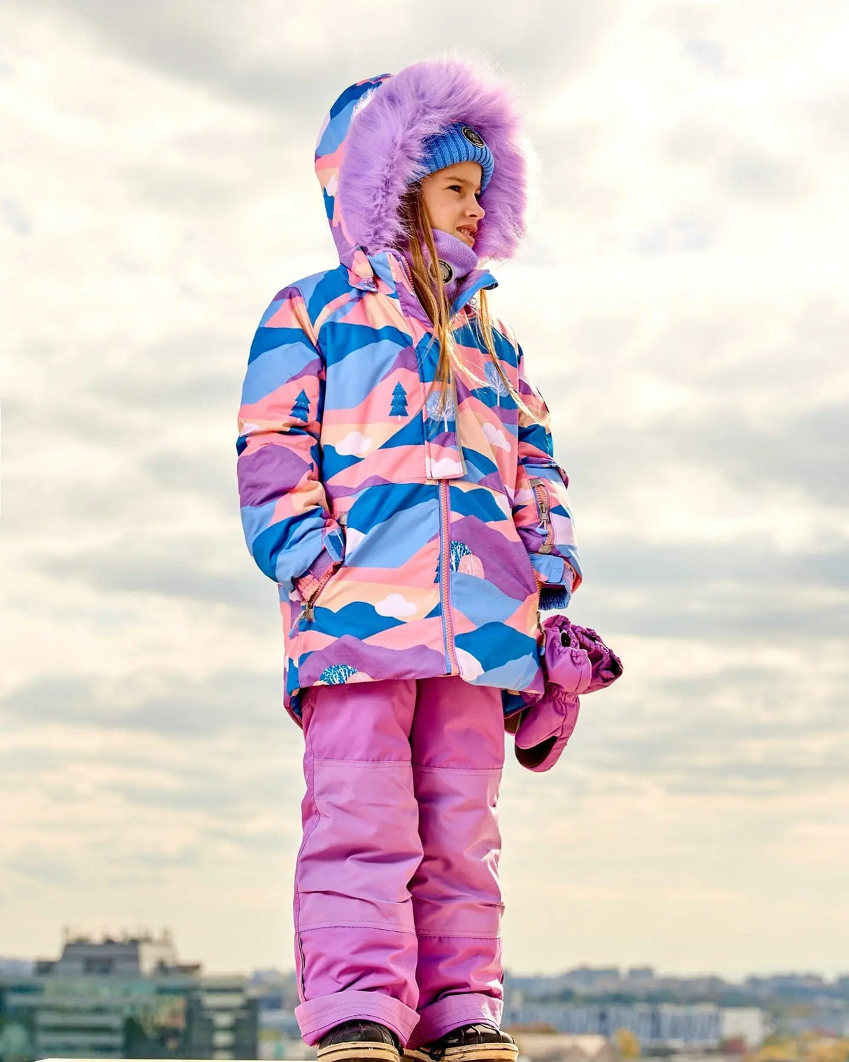 Two Piece Snowsuit Mauve Printed Landscape | Deux par Deux | Jenni Kidz