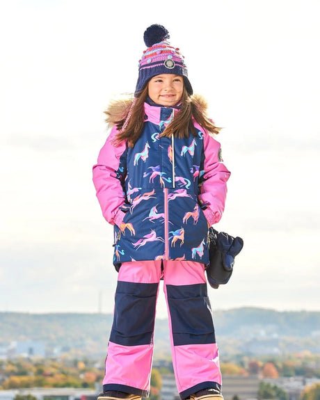 Two Piece Snowsuit Mauve Printed Unicorns | Deux par Deux | Jenni Kidz