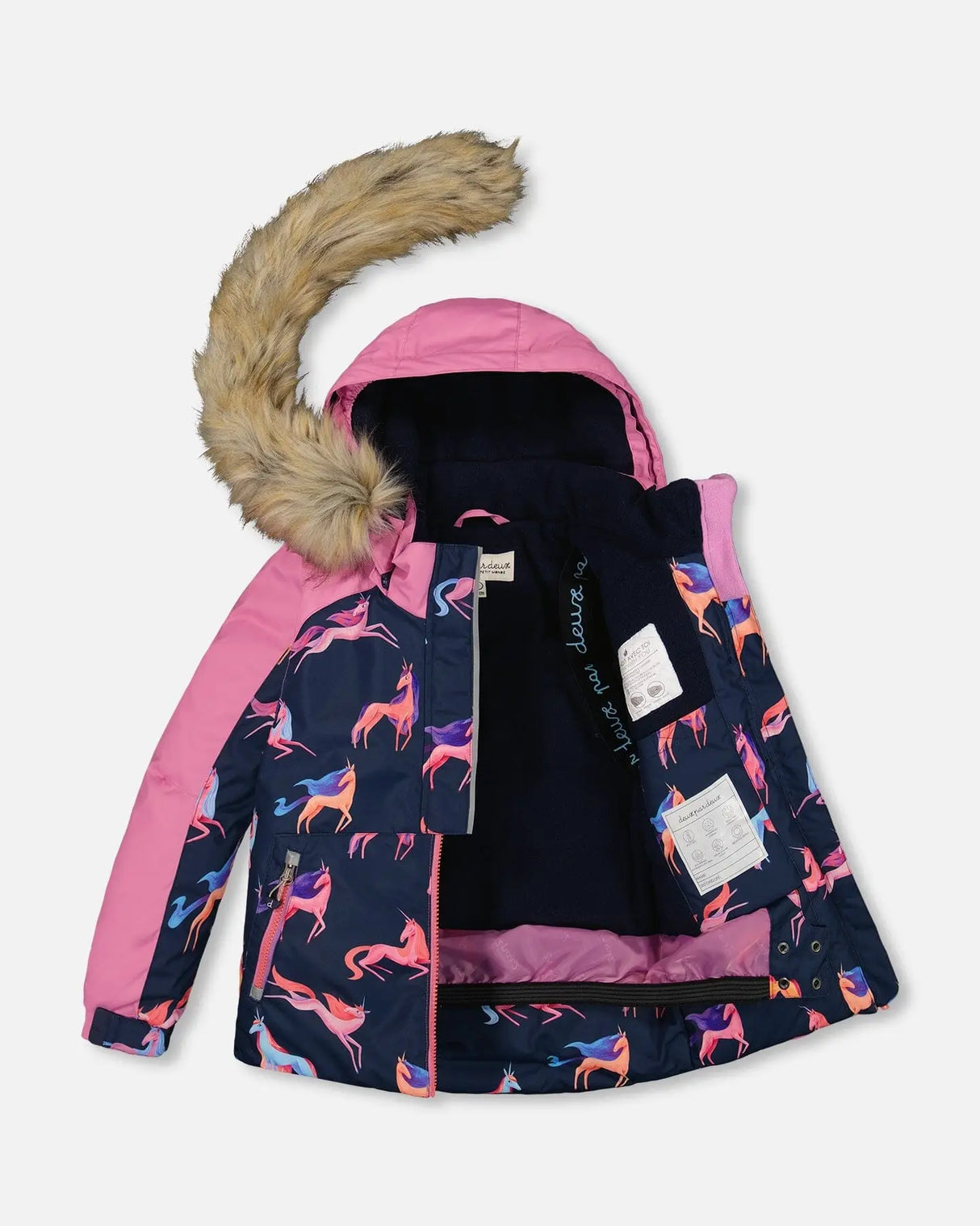 Two Piece Snowsuit Mauve Printed Unicorns | Deux par Deux | Jenni Kidz