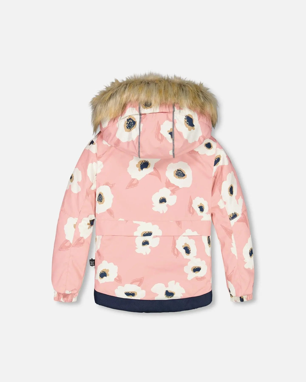 Two Piece Snowsuit Pink Printed Off White Flowers And Navy | Deux par Deux | Jenni Kidz