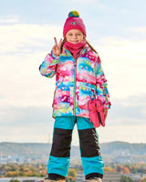 Two Piece Snowsuit Printed Bubbles And Turquoise | Deux par Deux | Jenni Kidz