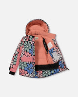 Two Piece Snowsuit Printed Retro Flowers With Pink | Deux par Deux | Jenni Kidz