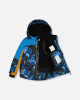 Two Piece Snowsuit Royal Blue Printed Storm | Deux par Deux | Jenni Kidz