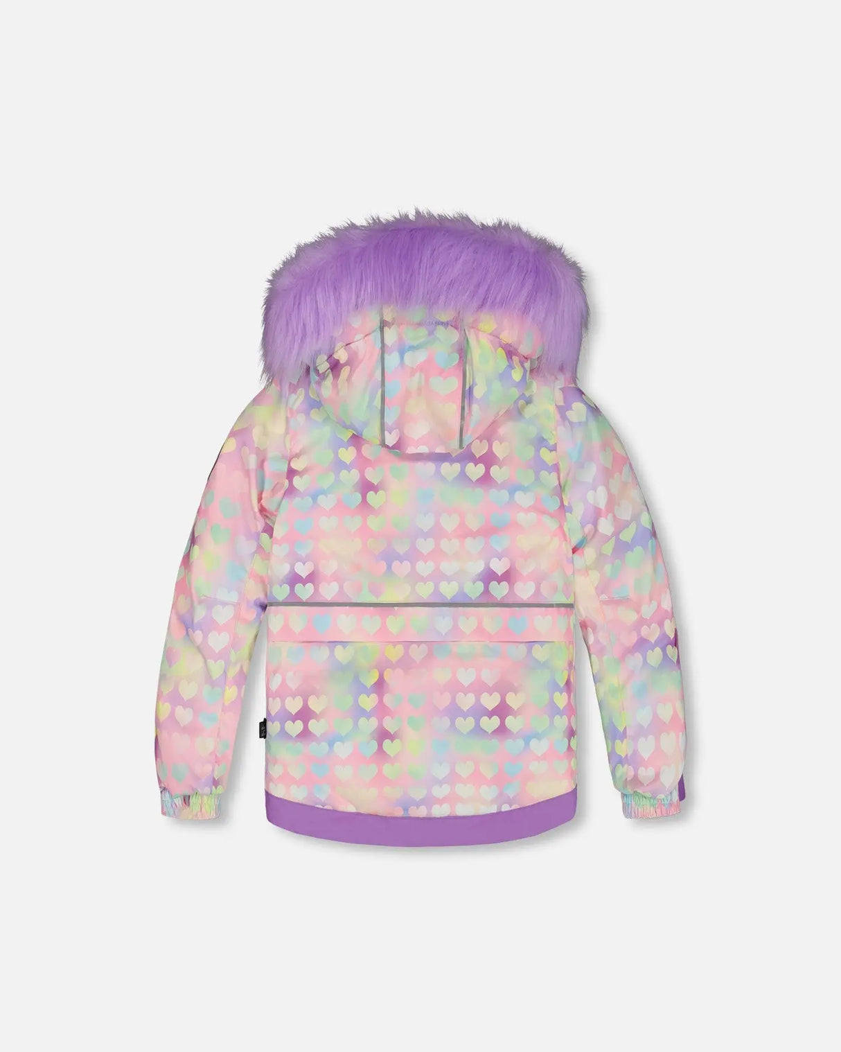 Two Piece Snowsuit Solid Pant Lilac With Jacket Printed Hearts | Deux par Deux | Jenni Kidz