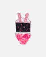 Two Piece Swimsuit Black Printed Swirl Flowers | Deux par Deux | Jenni Kidz