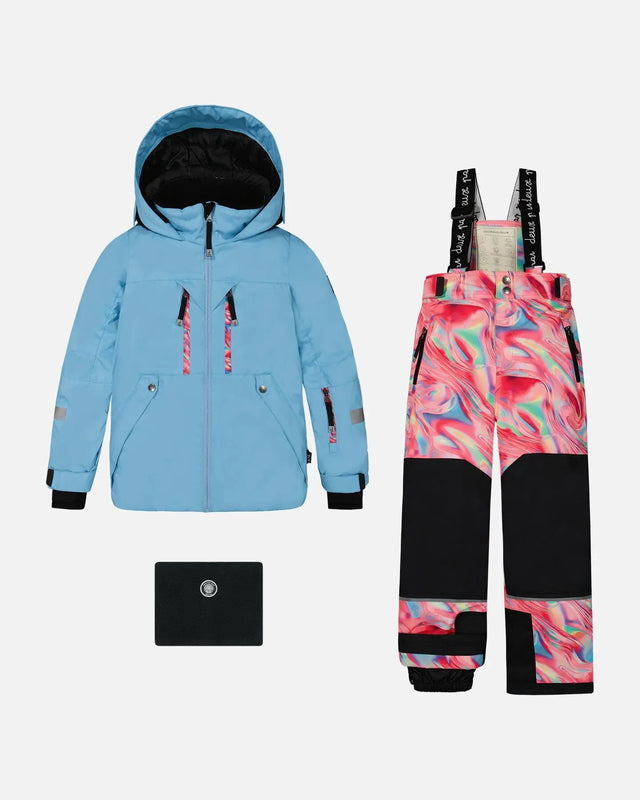 Two Piece TEKNIK Snowsuit Air Blue And Printed Marble | Deux par Deux | Jenni Kidz