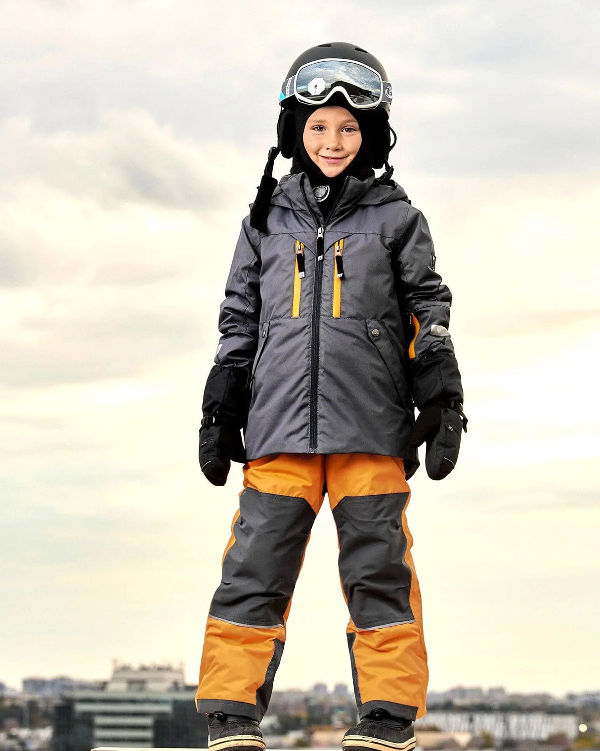 Two Piece TEKNIK Snowsuit Gray And Tan | Deux par Deux | Jenni Kidz