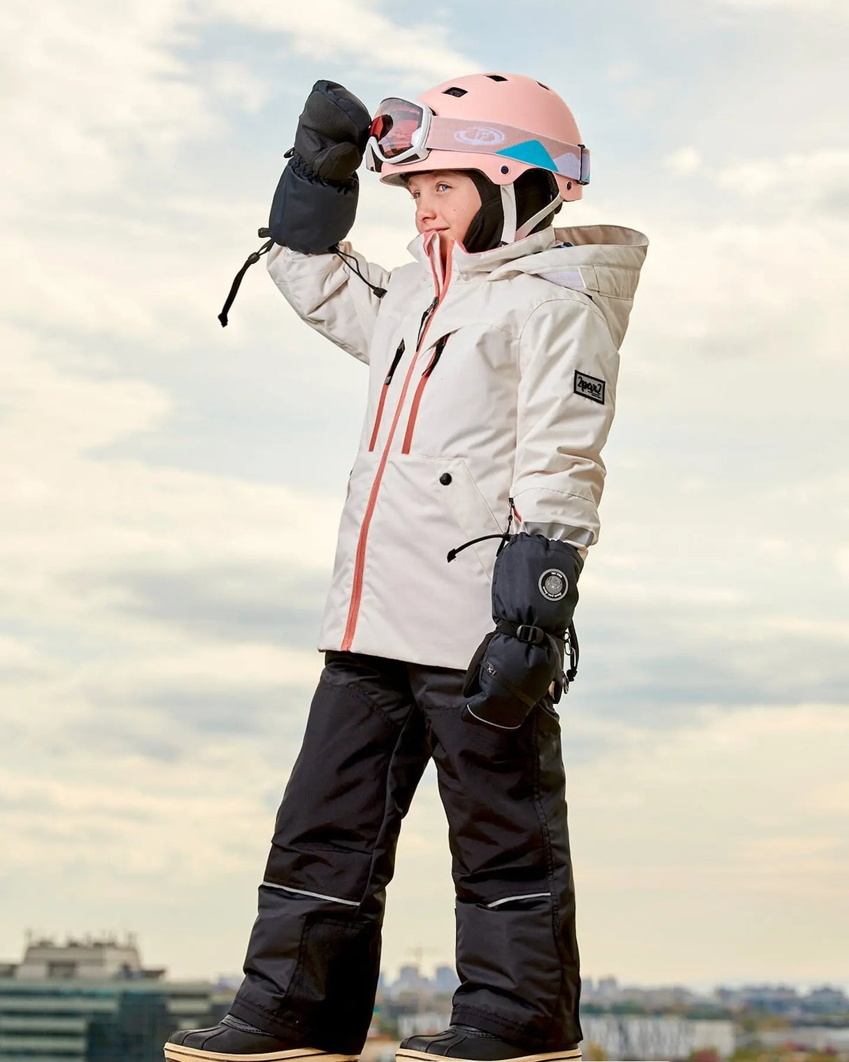 Two Piece TEKNIK Snowsuit Off White With Black | Deux par Deux | Jenni Kidz