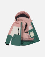 Two Piece TEKNIK Snowsuit Pink, White And Sage With Dark Grey | Deux par Deux | Jenni Kidz