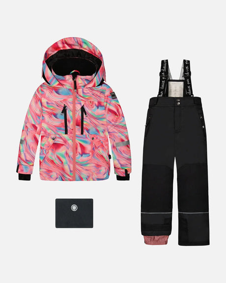 Two Piece TEKNIK Snowsuit Printed Marble And Black | Deux par Deux | Jenni Kidz