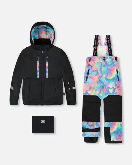 Two-Piece Teknik Snowsuit Rainbow Heart Print | Deux par Deux | Jenni Kidz