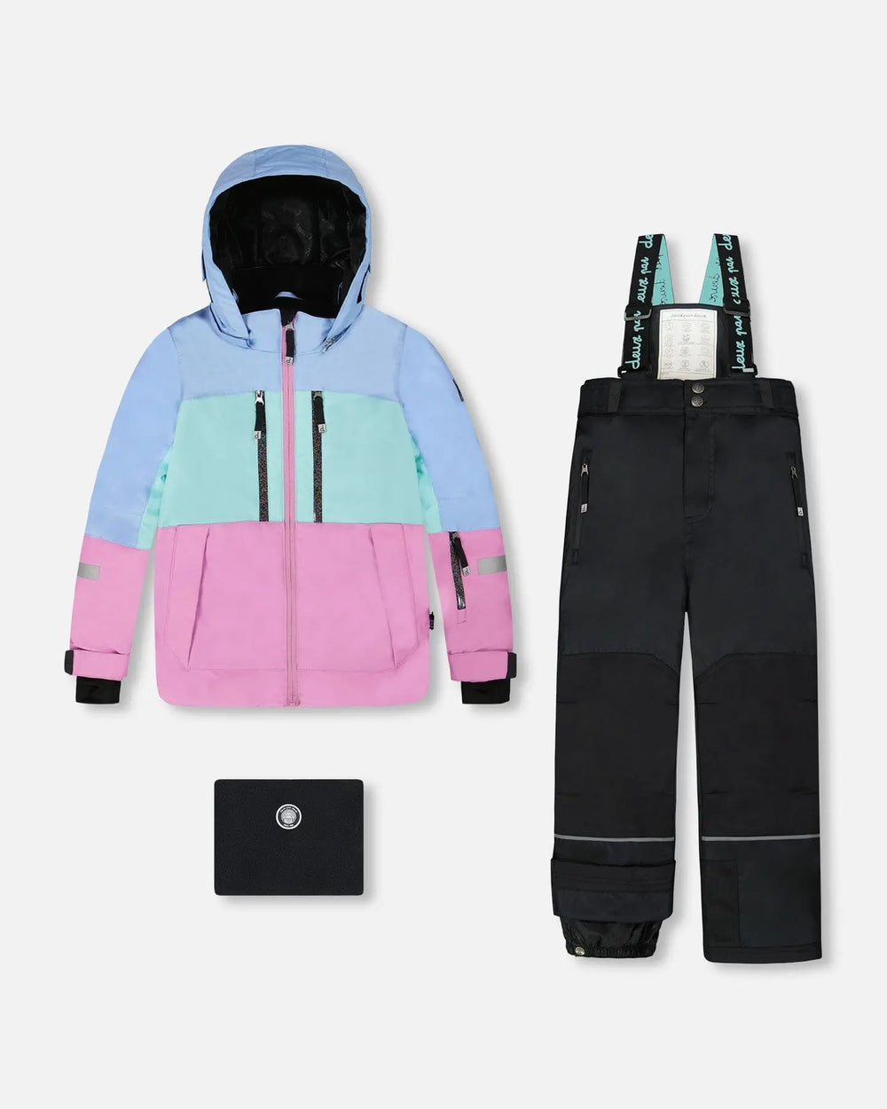 Two-Piece Teknik Snowsuit With Colorblocked Jacket And Solid Pant Black | Deux par Deux | Jenni Kidz