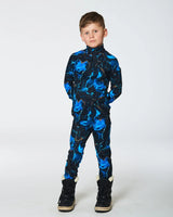 Two Piece Thermal Underwear Set Black Printed Storm | Deux par Deux | Jenni Kidz