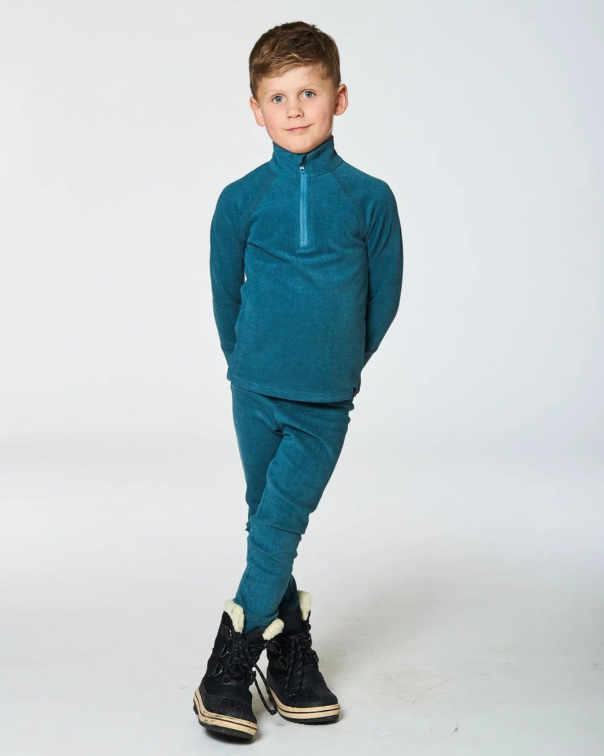 Two Piece Thermal Underwear Set Pine Green | Deux par Deux | Jenni Kidz