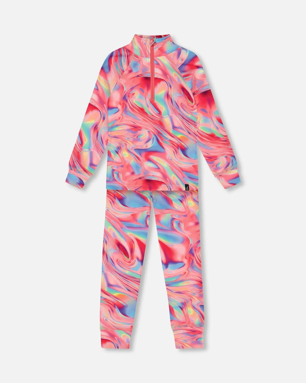 Two Piece Thermal Underwear Set Printed Marble | Deux par Deux | Jenni Kidz