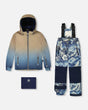 Boys two-piece ski suit — Blue Mountains jacket with blue pants, waterproof to −30C.