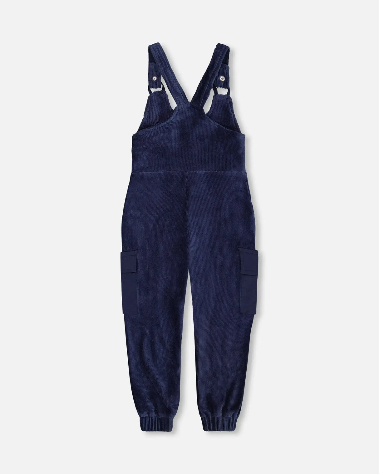 Velvet Stretch Cargo Overalls Navy | Deux par Deux | Jenni Kidz