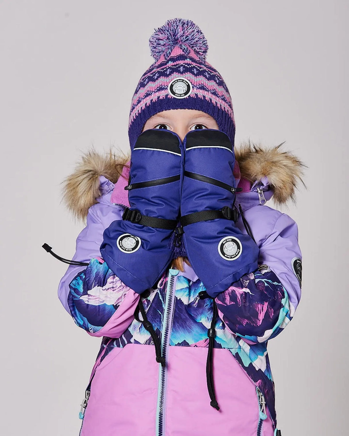 Winter Mittens Teknik Dark Purple | Deux par Deux | Jenni Kidz