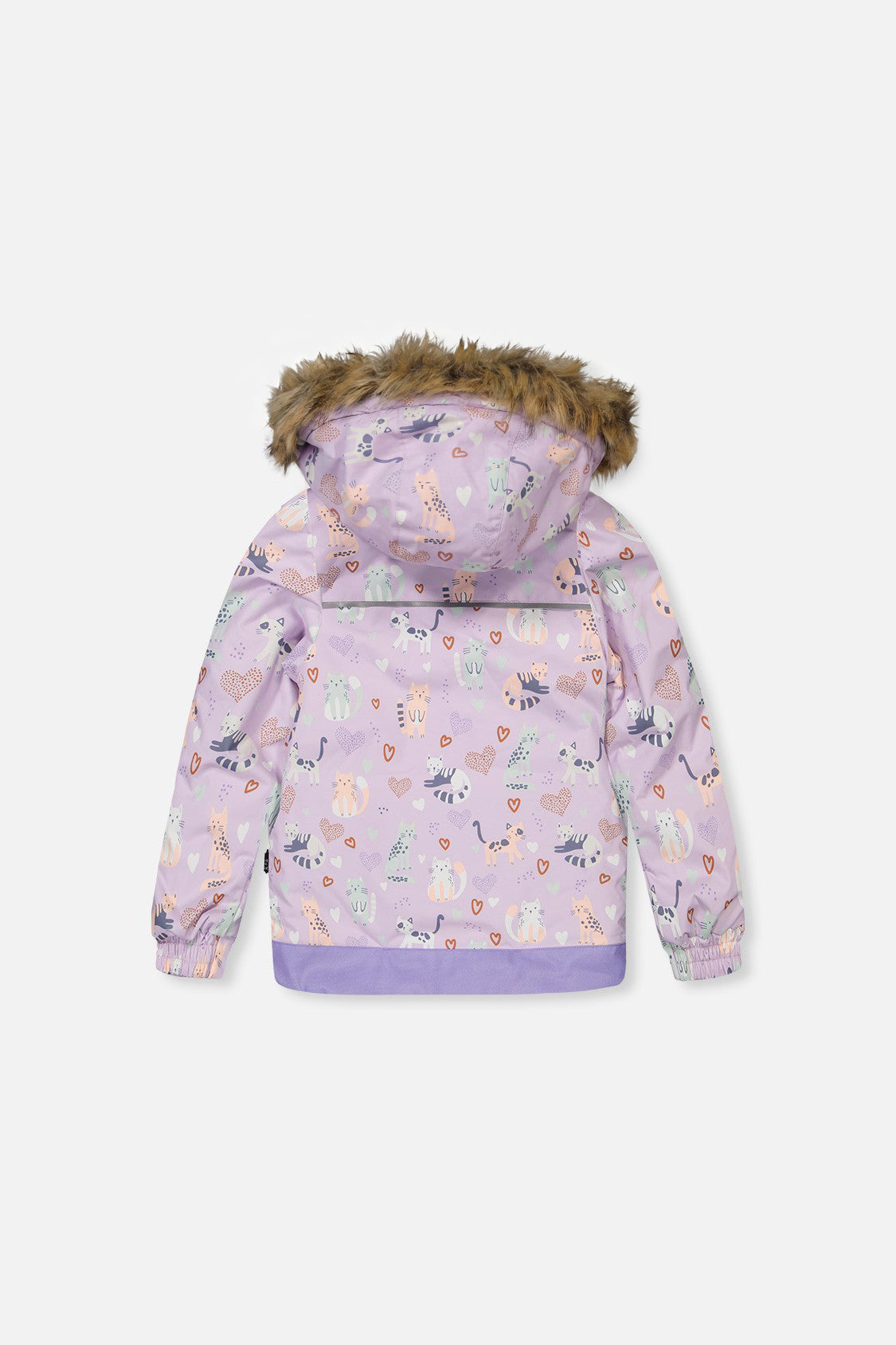 Two Piece Discover Snowsuit Purple Printed Cats-2
