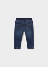 Mayoral baby girl denim jogger pants in Dark Denim, sizes 6M-4Y – product view 2