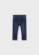 Mayoral baby girl jeans in Dark Denim, sizes 6M-4Y – product view 1